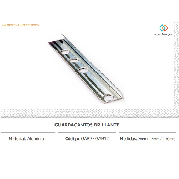 OF20 GUARDACANTO ALUMINIO BTE 12MM 2,5MTS H&O GAB12 100035