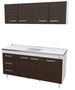 Alternative view of OF20 ALACENA 1.60 BLANCA FRENTE CHOCOLATE MELAMINA *MSNI* 10117 71100014