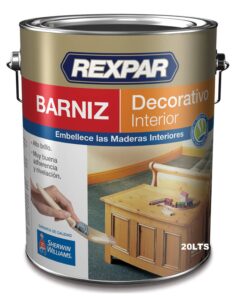 OF20 BARNIZ DECORATIVO INTERIOR TRANSPARENTE BRILLANTE 20LTS REXPAR *SW* 34045 P80600535