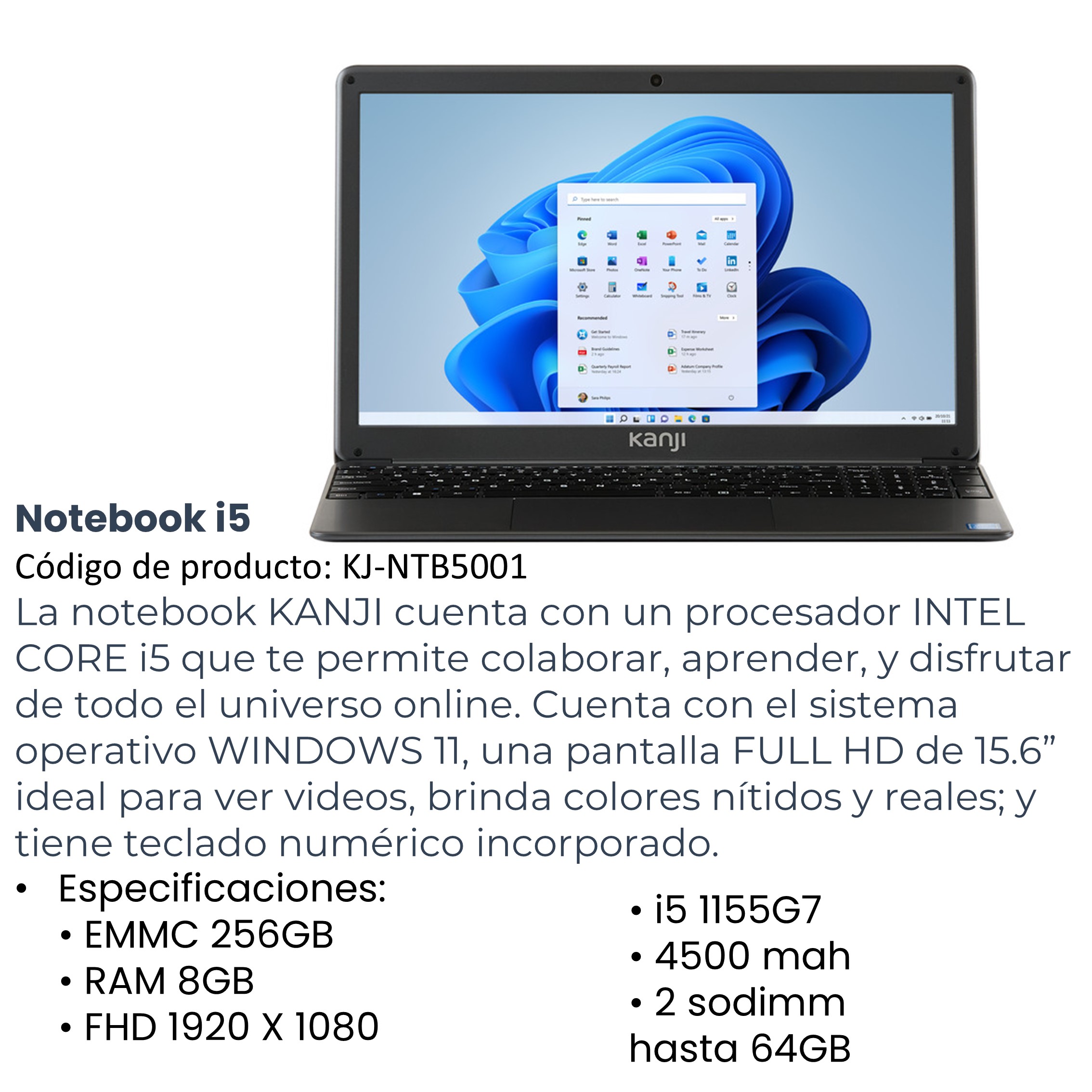 NOTEBOOK KANJI 15.6" CELERON KJ-NTB1002 100100049