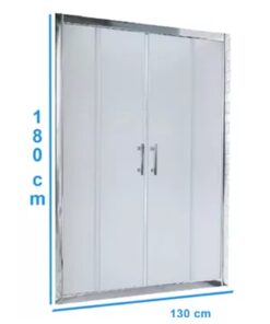 OF20 MAMPARA C/MARCO 1 O 2 PUERTAS CORR. 130X180 TRANSLUC PERFIL CROMO *GNA* SC06C 130 600139