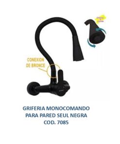 GRIFERIA PARA PARED SEUL NEGRA *MZT* 7085