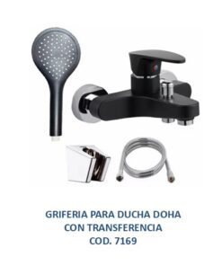 OF20 GRIFERIA PARA DUCHA DOHA ABS NEGRA CON TRANSFERENCIA *MZT* 7169