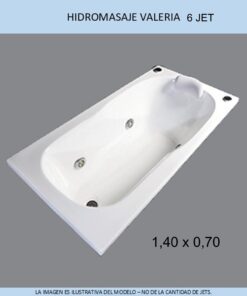 OF20 BAÑERA HIDROMASAJE 6 JET VALERIA 140X070 *FST* VALERIA140-6J 500089