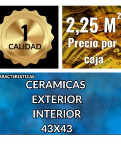 OF20 CAJA CERAMICAS CALACATA DORADO BRILL 43X43 -1ERA- /R2.25/ *FZZO* X MT2 $9939
