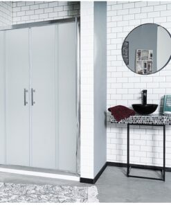 MAMPARA C/MARCO 1 O 2 PUERTAS CORR. 130X180 ESFUM. PERFIL BLANCO *GNA* SC06B 130 600004
