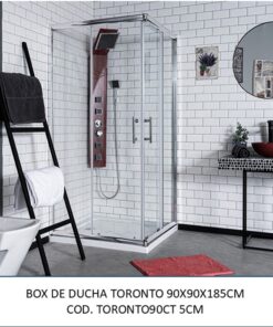 BOX DE DUCHA TORONTO RECTO 90X90X185CM P.5CM V.TRANSL. P.CROMO *GNA* 9024CT TORONTO90CT 5CM 600011