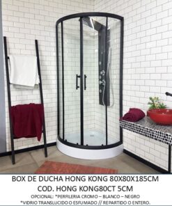 BOX DE DUCHA HONG KONG 80X80X185CM P.5CM V.TRANSL. P.CROMO *GNA* 8002CT HONG KONG80CT 5CM 600013