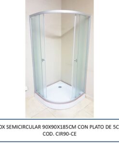 BOX DE DUCHA GAT SEMICIRCULAR 90X90X185CM V.ESFUMADO P.5CM *GNA* CIR90-CE 5CM 600145