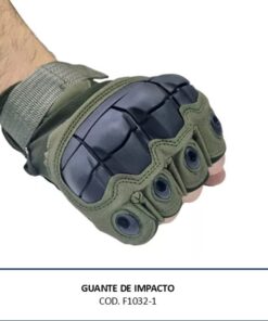 OF20 GUANTE DE IMPACTO CORTO CON NUDILLOS NEGRO Y VERDE *EG* F1032-1